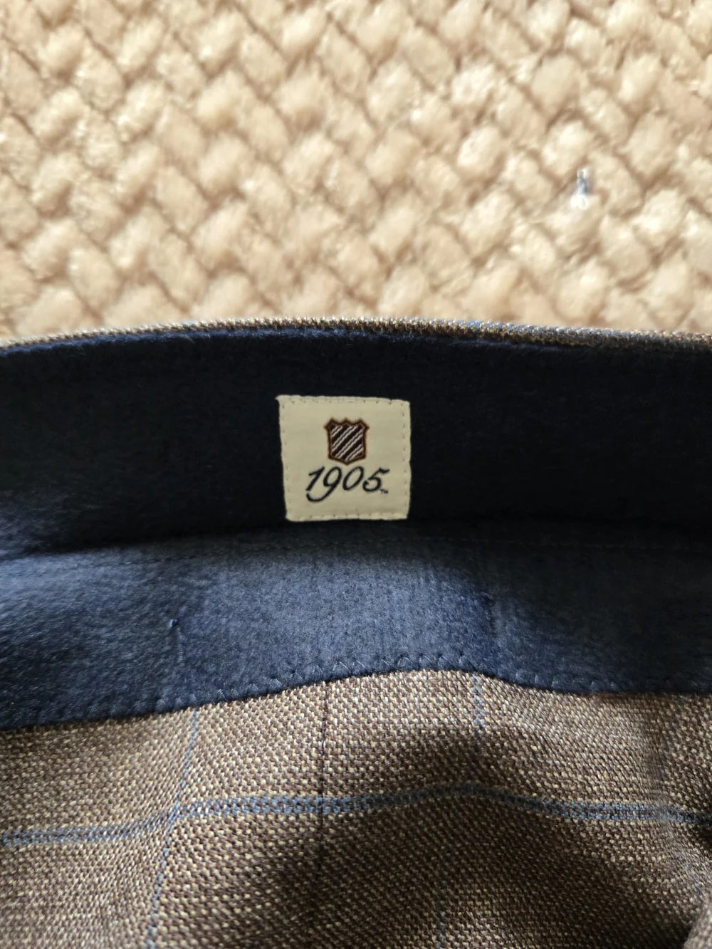 Jos. A. Bank 1905 Brown Blue Windowpane Wool Sport Coat Blazer 48L Tailored Fit
